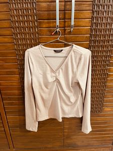 Nude Harpa Party Wear Ribbed Top