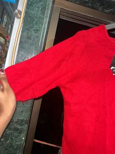 Red Knit Wear Top