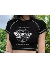 Graphic Print Crop Top