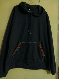 Simple Black T With Hand Embroidery