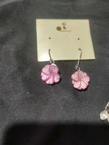 Earring Bundle: Flower Studs &amp; Triangle Dangles