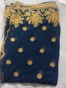 Elegant Navy Blue Dupatta