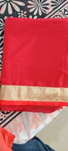 Georgette saree with golden border