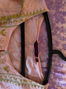 Pink Embroidered Kurta- XXL