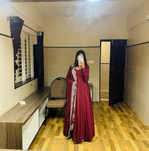 Burgundy Anarkali Suit with Dupatta