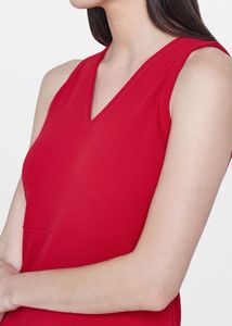 AND Women Red Solid Paneled A-Line Dress