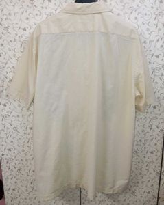 Express Cream Patterned Embroidered Shirt