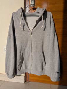 Oversized Grey Zipper Hoodie