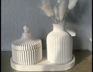 White Ceramic Vase Set