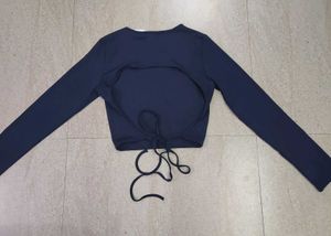 Navy Blue Crop Top