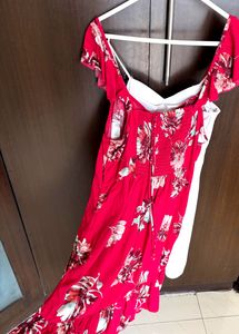Red Floral Dress Size M