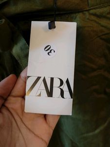 Zara Olive Green Casual Trousers