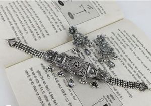 Oxidized Silver Necklace &amp; Earring Set