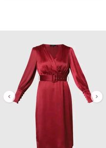 Wrap-Style Sheath Dress with Belt