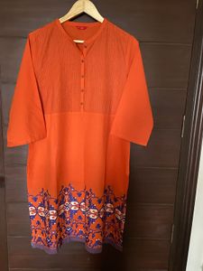 W Women’s Orange Colour Kurta (16)