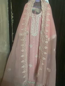 Pink Embroidered Kurta Set