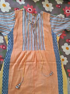 Orange Daily Wear Kurti With Pocket