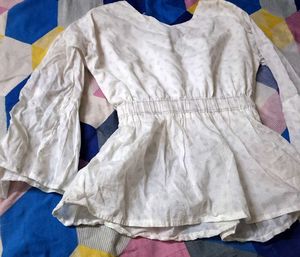 Elegant White Bell Sleeve Top