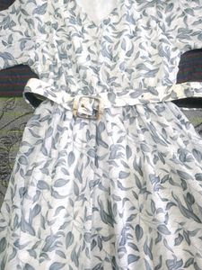 Floral Print White Dress