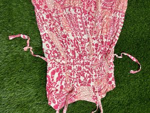 Vacation Dress - Pink And White