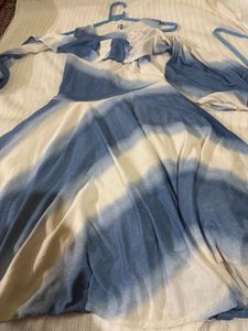 Blue &amp; White Tie-Dye Dress