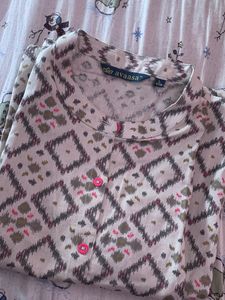 Printed Sleeveless Straight Kurta