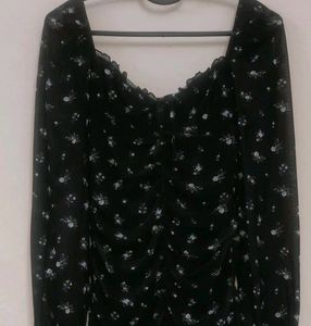 H&amp;M Gathered Mesh Bodycon Dress