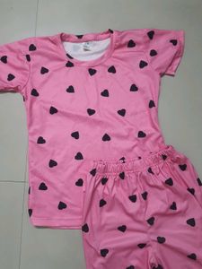 Cute Pj Set | Night Suit | Hearts Pyjama | Nigh Dr