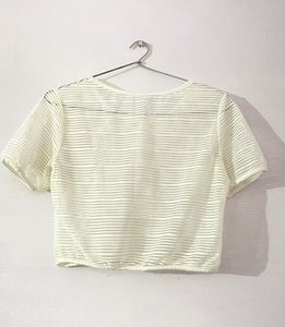 Sheer Striped Crop Top
