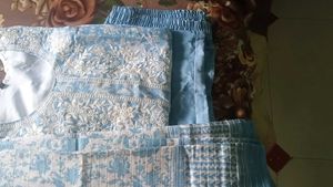 Sky Blue Embroidered Kurti