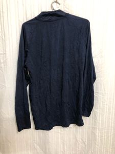 Blue zip Long Sleeve T Shirt