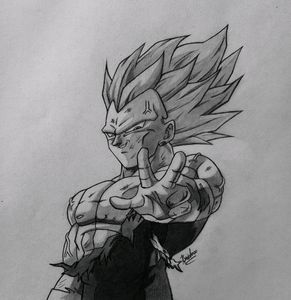 Vegeta Ultra Ego Drawing