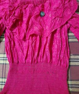 Pink Off Shoulder Dress