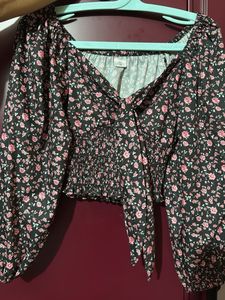 Black foral top