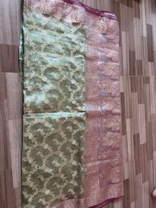 Elegant Green & Gold Sari