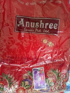 Anushree Embroidered Red ♥️ ♥️😍😍Saree