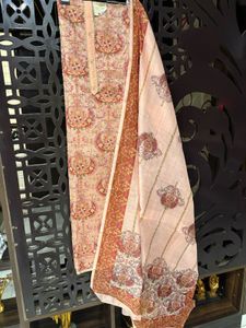 Peach Floral Print Salwar Kameez