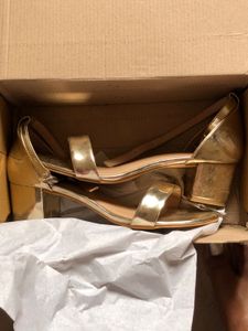 Max Gold Block Heels
