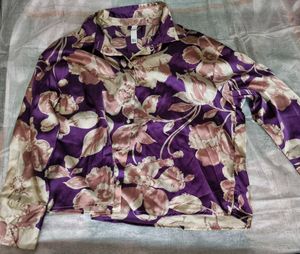 KAZO lavender And Pink Floral Shirt