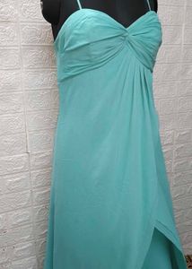 Turquoise spaghetti Strap Gown