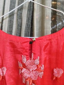 boat neck heavy work kurta