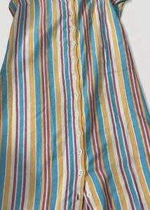 Striped Sleeveless Ethnic Dress