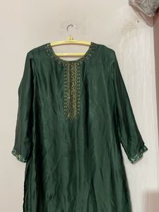 satin green new kurta