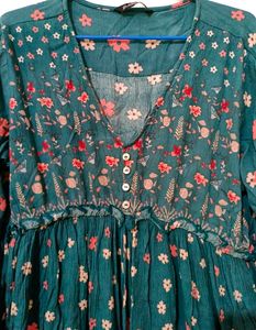 Combo Of Long Pleated Gown &amp; Floral Western Dress