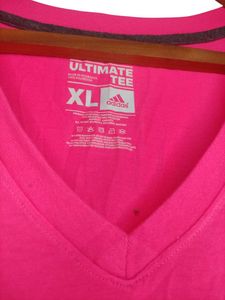 Adidas Pink V-Neck T-Shirt