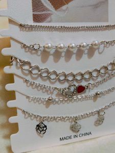 SILVER Bracelet Set - 6 Pieces