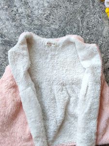 Pink Faux Fur Vest Dress