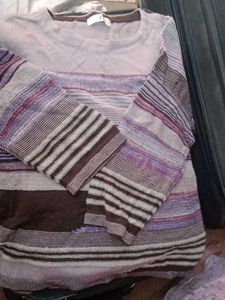 Striped Knit crop Top