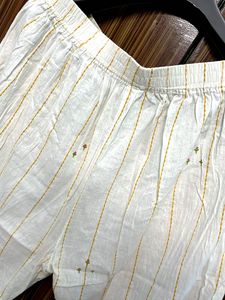 Mustard Embroidered Kurti Set