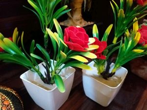 🆕️ Artificial Flower Vase Set Of 2 Small